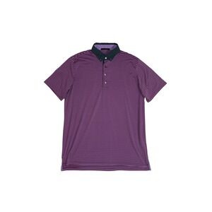 GREYSON Polo Shirt Mens L Purple Striped Performance Golf Button Down Collar